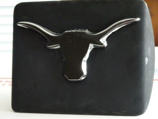 University Of Texas Longhorn Black And Chrome Trailer Hitch Cover