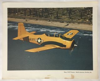 North American Aviation T - 28b Trojan Vintage Litho Print Navy