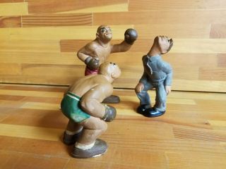 L.  L.  Rittgers 1942 Trio Of Boxing Figurines