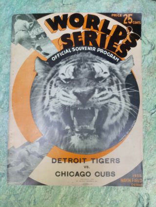 1935 Detroit Tigers/chicago Cubs World Series Souvenir Program