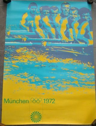 Munich 1972 Summer Olympics Rowing Sports Poster Otl Aicher Design