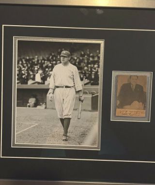 Babe Ruth Cut Autograph Little Paper Loss Around The B But A Really Piece.