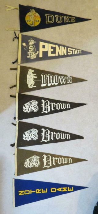 (7) 1930’s - 1950’s College Football Pennants