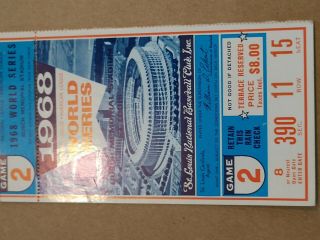 1968 World Series Ticket Game 2 St Louis Cardinals Detroit Tigers Lollich
