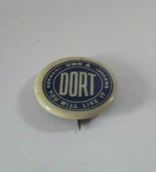 1920s Dort Automobile Advertising Antique Car Celluloid Vtg Pinback Pin Button