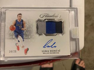 2018 - 19 Panini Flawless Luka Doncic Rookie Patch Auto Rpa Rc Encased 14/25