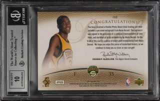 2007 SP Authentic Kevin Durant ROOKIE RC AUTO PATCH /299 152 BGS 8.  5 (PWCC) 2