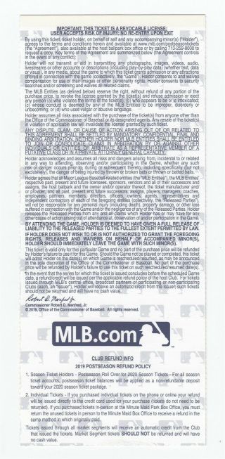 2019 World Series Game 7 Full Ticket Nationals @ Astros Clincher 51244 2
