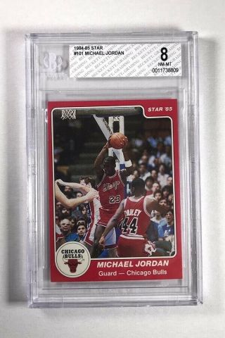 1984 - 85 Star Michael Jordan Rookie Card 101 Beckett Graded 8 Near -