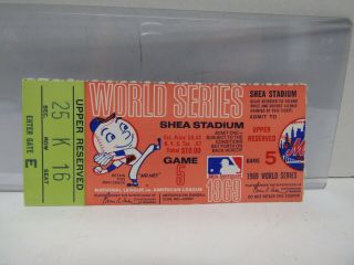 1969 World Series Game 5 York Mets Shea Stadium Ticket Stub