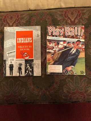 1950 Cleveland Indians Official Sketch Book 1953 Official Picture & Record Book