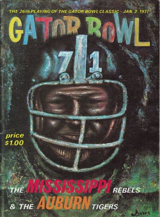 Mississippi Vs Auburn 1971 Gator Bowl College Football Program