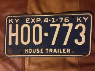 1976 Kentucky Vehicle License Plate - Ky - Vintage - Tag - Hoo - 773 - Trailer