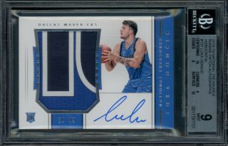 2018 - 19 National Treasures Luka Doncic Horizontal Rpa Rc Patch /49 Bgs 9