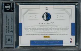 2018 - 19 National Treasures Luka Doncic Horizontal RPA RC Patch /49 BGS 9 2