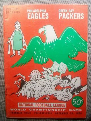 1960 Nfl Championship Pre Bowl Program Superbowl Eagles Take Packers 17 - 13