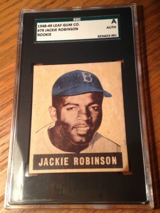 Jackie Robinson 1948 Leaf Sgc Graded Authentic