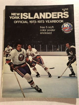 1972 73 York Islanders Yearbook First Season With Huge Poster Still Inside