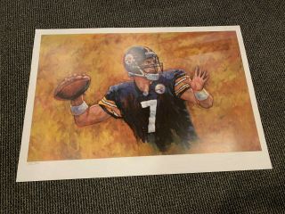 Ben Roethlisberger Pittsburgh Steelers 23x34 Guarino Signed Poster Print 145/300