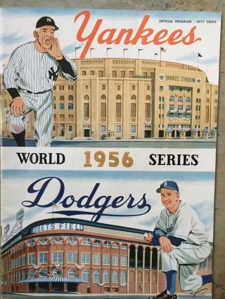 1956 World Series Program Game 3 Yankees/dodgers Whitey Ford Win Berra/mantle