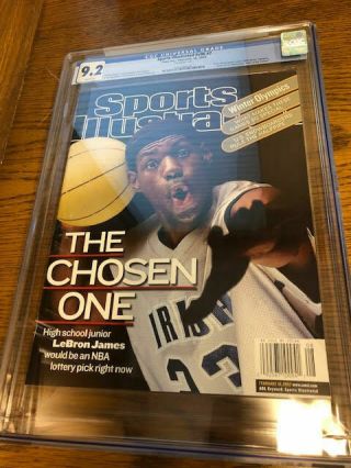 February 18,  2002 Lebron James Rc First Sports Illustrated Cgc 9.  2