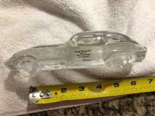 Hofbauer Jaguar E - Type Glass Crystal Car Paperweight