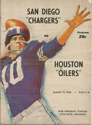 Exhibition Game Arkansas 1964 San Diego Chargers Vs Houston Oilers