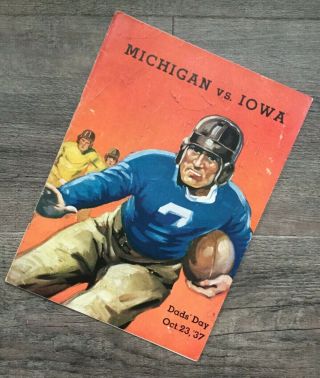 1937 Michigan Wolverines Vs Iowa Hawkeyes College Football Program Nile Kinnick