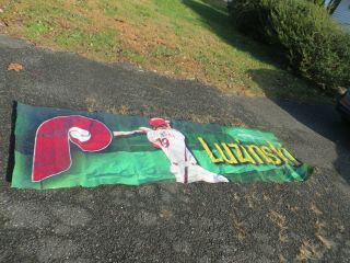 Greg Luzinski Signed Philadelphia Phillies Veterans Stadium Game - Banner