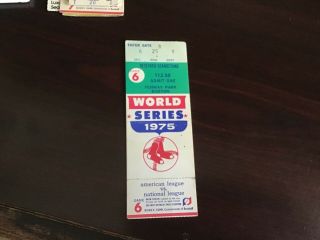 1975 World Series Game 6 Ticket Stub.  Fisk Home Run,  Yaz,  Rose,  Morgan,  Perez