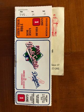 1988 World Series Ticket Stub Game 1 Kirt Gibson Hr