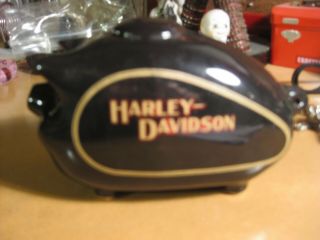 Vintage Harley Davidson Black Gas Tank Hog Piggy Bank