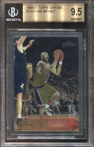 Kobe Bryant Bgs 9.  5 1996 - 97 Topps Chrome Basketball 138 Rookie Rc Lakers 6088