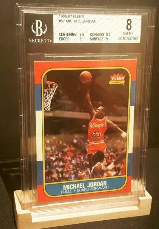 1986 - 87 Fleer Michael Jordan 57 Rookie Card Bgs 8 (two 9 Subs) Rc