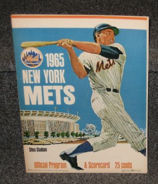 May 9 1965 Ny Mets Vs Milw Braves Scored Program Yogi Berra Final Major Lg Game