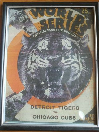1935 World Series Program Detroit Tigers Vs Chicago Cubs Navin Field Front Cover