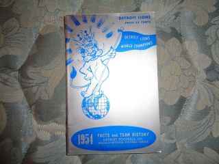 1954 Detroit Lions Media Guide Press Book 1952,  1953 Nfl Champs Yearbook Ad