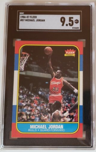 1986 - 87 Fleer 57 Michael Jordan Rc Rookie Card Sgc,  9.  5 Sharp Centered