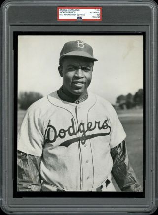 Jackie Robinson 1951 Brooklyn Dodgers Type 1 Photo Psa/dna