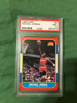 1986 - 87 Fleer Michael Jordan 57 Psa 7.  5
