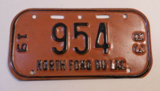Vintage Wisconsin 1983 North Fondulac Bicycle License Plate