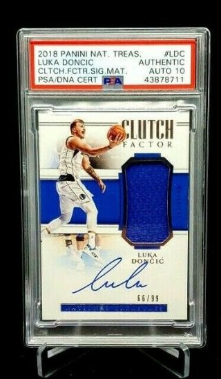 2018 - 19 National Treasures Luka Doncic Clutch Factor Rc Psa Authentic 10 Auto