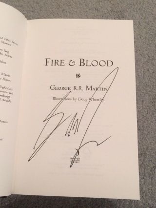 Fire and Blood George R R Martin First 1st UK Edition SIGNED A Game of Thrones 3