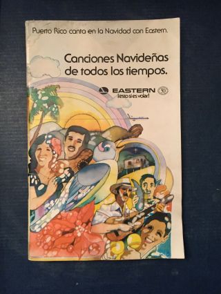 Eastern Airlines Christmas Songbook Spanish Puerto Rico Rare Celia Cruz Navidad