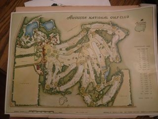 Augusta National Golf Club Print Of 1968 Golf Course.