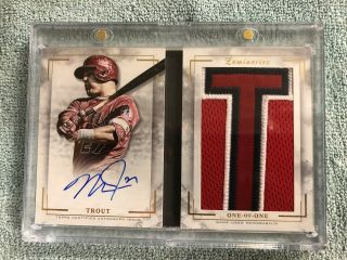 2018 Topps Luminaries Mike Trout Game Letter Patch Autograph Booklet 1/1