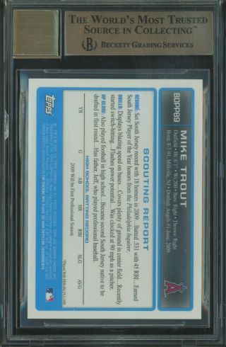 2009 Bowman Chrome Mike Trout Angels RC Rookie AUTO BGS 9.  5 HOT CARD 2