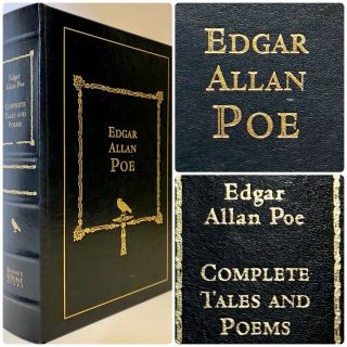 Edgar Allan Poe 1992 Tales & Poems Barnes Noble 2nd Printing Leather Horror