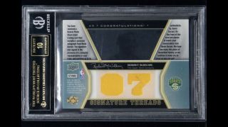 2007 - 08 Sp Rookie Threads Gold Kevin Durant Jersey Auto /50 Bgs 10 Black Label