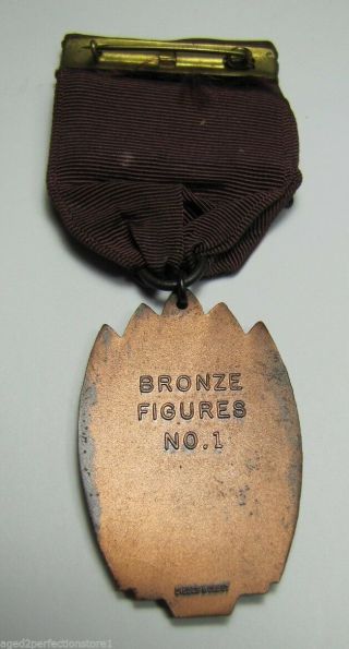 Old Amateur ROLLER SKATING Assocation Medal Medallion Bronze Figures No1 D&C 3